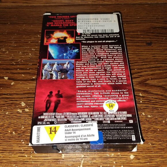 The X-Files (VHS, 1998, 20th Century Fox) David Duchoovmy Gillian Anderson - Picture 2 of 6